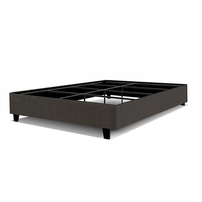 14-Inch Upholstered Platform Bed Frame with Solid Wood Legs and Steel Center Support No Box Spring Needed