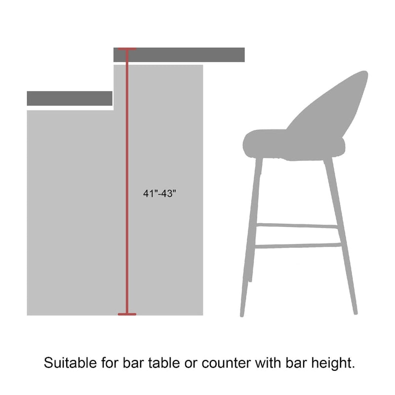 Modern Quilted Faux Leather Bar Stool with Tapered Steel Legs and Footrest
