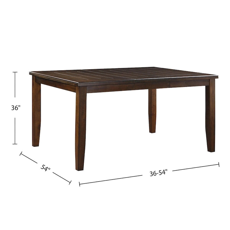 Espresso Solid Wood Square Dining Table with Butterfly Leaf Extension Seats Up to 8 in Traditional Style