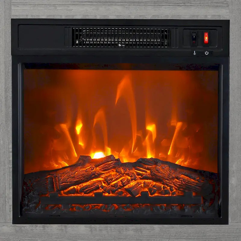 58 Inch Farmhouse Electric Fireplace TV Stand with Barn Door Cabinets and 3D Flame Effect