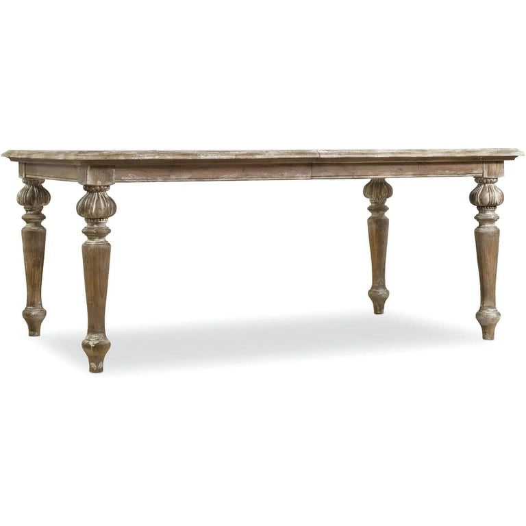 Extendable Farmhouse Dining Table 72 to 108 Inches with Two 18-Inch Leaves Seats Up to 8 Distressed Finish